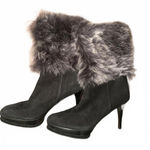Stuart Weitzman New Women's Heeled Boots with Faux Fur Cuff, size 10 Photo 0