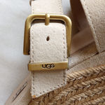 UGG  Strappy Buckle Suede Espadrille Wedge Platform Sandals 6.5 Beige Photo 9