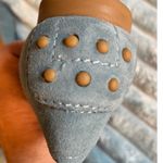 Tod's Bowed Eye Moc Suede Loafer Flats Pale Blue Women's Size 37.5 Photo 1