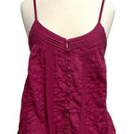 Sundance Pin-Tuck Button Front Tank Top Camisole Magenta size Large Photo 0