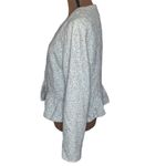 Ann Taylor Factory tweed peplum blazer hook and eye closure size 14 White Photo 3