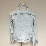 Pearls Beaded Denim Jacket Blue Photo 4