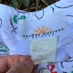 Vtg Sunbay Cotton Petites Button Up Top Nautical Anchor Print White Short Sleeve Photo 1