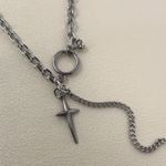 Cross Pendant Necklace for Men Women Streetwear Hip Hop Punk Unisex Necklace Silver Photo 1
