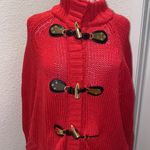 Michael Kors Michael Chunky Knit Red Zipper Cardigan Sweater Dolman EUC Sz M Photo 1