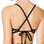 Hula Honey  Women's Black Multi Just Another Brick Printed Bikini Swim Top sz S Photo 1