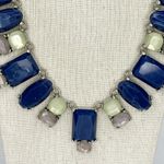 Chico's  Blue Rhinestone Crystal Bib Statement Silver Tone Necklace ✨ Photo 1