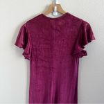 Vintage Corky Craig California Maroon Velour Dress Maxi Small Photo 7