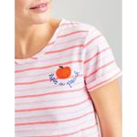 Joules Nessa Pink Striped Embroidered Lifes a Peach T Photo 4