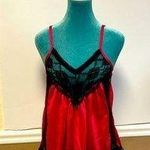 Vintage Bernette New York Red & Black Lace Babydoll Lingerie Top Size L Size L Photo 0