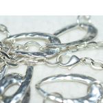 Source Unknown Ultramodern Silver Tone Hammered Oval Link Chain 42" Single Strand Y2K Necklace Photo 3