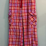 Old Navy Women’s Pink  Plaid Flannel Cargo Bottoms Size S VGUC Photo 0