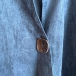 IC by Connie K Teal Blue Faux Suede Asymmetrical Hem Jacket Small Photo 2