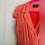 Maeve  Anthropologie Carlotta Coral White Nautical Ruched Sleeve Shirtdress XS Photo 4