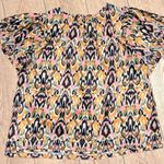 Mari Rai Plus‎ 1X Ikat Print Top Shirt Blouse Career Wear Business Casual EUC Pink Photo 3