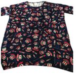 LuLaRoe  Patriotic America Hat 4th of July Irma Shirt Blouse Size Med EUC #6161 Photo 1