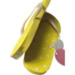 SO  Women's Yellow Polka Dot Flip Flops Sz M NWT Photo 3