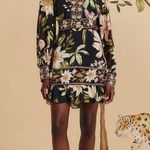 Farm Rio  Black Surreal Flowers Long Sleeve Mini Dress size small (New) Photo 2
