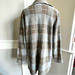 Joseph A  Tan and Gray Plaid Sweater Jacket Small Photo 6