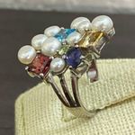 Ross Simons  Sterling Cluster Pearl and Gemstone Ring Photo 1