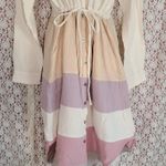 Mystree NWT  pastel purple punk grey cream colorblock fit and flair t-shirt dress 

size medium Photo 3