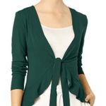 Allegra K  Women's Tie-Front Dressy Ruffled Long Sleeve Open Cardigan (809) Photo 0