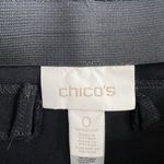 Chico's  0 US S 4 Lindy Black Side Zip Ponte Pants Seam Detail Straight Leg Dress Photo 8