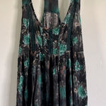 Free People  Racerback Top / Tunic Black and Green with Lace Photo 0