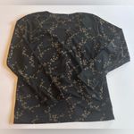 Impressions VINTAGE Y2K  OF CALIFORNIA Women’s Long Sleeve‎ Black Floral Top Photo 3
