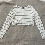 Lulus Striped Long Sleeve Crop Top Photo 0