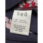 Sea New York Floral Silk top Crochet Trim Size 4 like‎ new Blue Photo 5