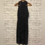 Evan Picone Women’s  black shimmery sleeveless halter deep v-neck dress Size 6 Photo 1