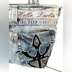 Cowgirl Dream Denim Designer Decorated Shoulder Bag Blue Photo 5