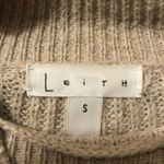 Leith Cream Poplin Puff Sleeve Turtleneck Sweater Photo 1