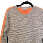 Athleta  Snowscape Quilted Grey and Orange Sweatshirt XS Photo 2