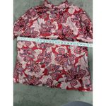Chico's ‎ Floral Pleated Blouse Shirt Size 4 US 20 Red Pink Career Casual Light Photo 4