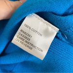 Anthropologie Anthro ShuShu | Bright Blue Ruched 1/2 Zip Pullover Sweater 100% Cotton Womens M Photo 4