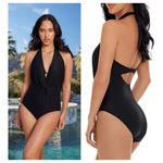 Magicsuit Chromatique Joelle One Piece Swimsuit Size US/12 Black Photo 10