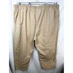 Woman Within  Plus Size 36T Cropped Pants Capri Light Brown Cotton‎ Elastic 419 Photo 5