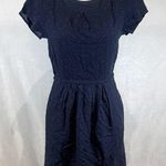 J.Crew  pleated navy and pink tiny polka dots dress with pockets size 2 Photo 0