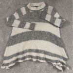 Free People  Lafayette Striped Alpaca Blend Poncho Sweater Cream Gray  SZ‎ XS Photo 0