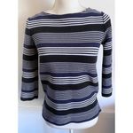 Madewell  • Navy Black White Gallerist Ponte Stripemix Striped Sweater Photo 32