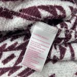 Cozy Sherpa Pullover Women’s Size Small Burgundy & White Aztec Print Photo 4