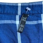 ZARA  trf Dark Blue Windowpane Cotton Mini Dress Women’s US M Photo 5