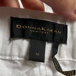 Donna Karan  New York DKNY White Linen Asymmetrical Hem Midi Skirt Medium Photo 4