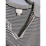 A New Day  Long Sleeve Maxi Sweater Dress Black White Stripe Size Medium Photo 3