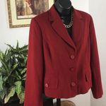 Harve Bernard Womens Collar Lapel Long Sleeve Three Button Jacket Red Size 8 Photo 1