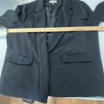 Skies Are Blue  Curvy Blazer Womens 2X Black Stretch Polka Dot Linen Notch Lapel Photo 9