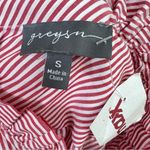 Greysn Red And White Striped Ruffled Long Sleeves Ruffled Shirt Size S Photo 5