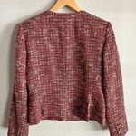 Sag Harbor Burgundy Tweed Jacket Blazer Gold Buttons Career Chic Size 12 Red Photo 9